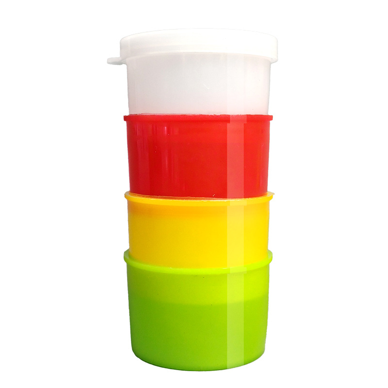 Cuatro tazas de medicamentos de cuatro colores, caja de medicamentos desechable, cuatro tazas y una cubierta, caja de medicamentos para pacientes ambulatorios hospitalarios, taza médica