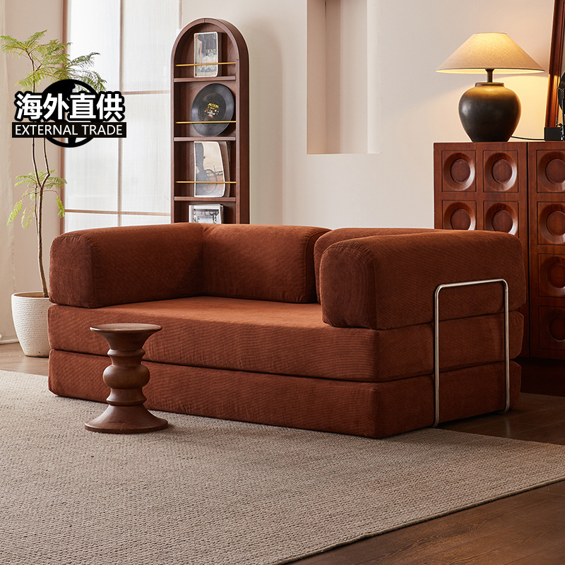 Lujo ligero, se puede sentarse y acostarse, módulo de sofá cama, combinación gratuita, sala de estar de apartamento pequeño, sofá de compresión de rollo transfronterizo