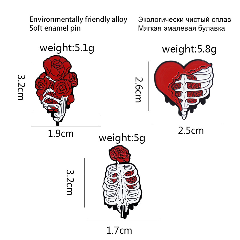 Punk Pin Flower Alloy Flowers Unisex Brooches display picture 1