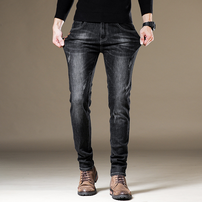 2023 pantalones vaqueros ocasionales del estiramiento de los hombres populares de Four Seasons jóvenes de los hombres del estilo de Hong Kong