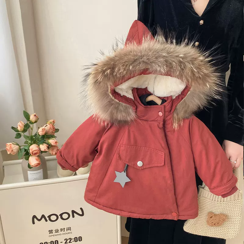 女童棉衣冬季2024新款儿童加绒加厚派克棉服外套保暖宝宝冬装棉袄