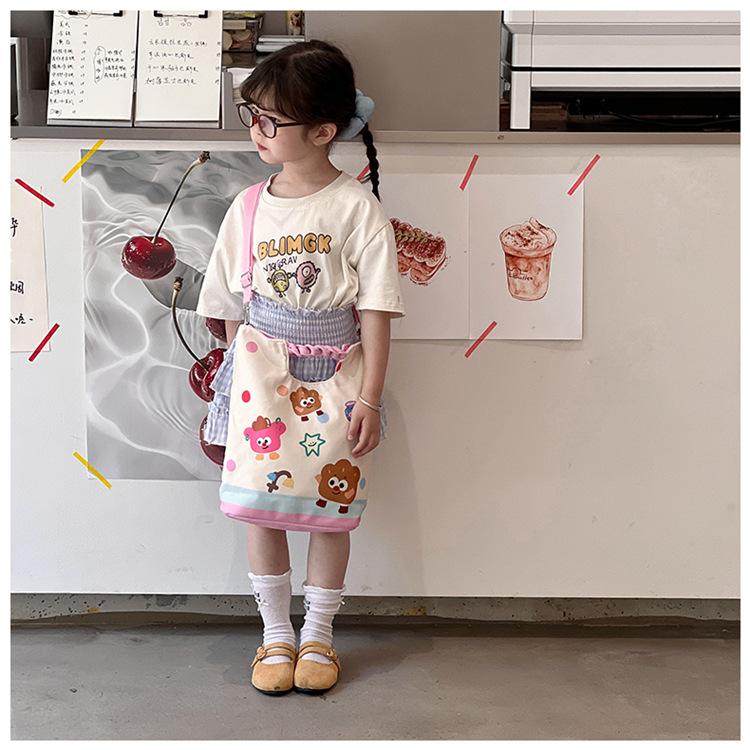 Bolsos de hombro de dibujos animados japoneses para niños y niñas, bolsos de impresión de cuadrillas lindos para bebés, bolsos de gran capacidad para niños