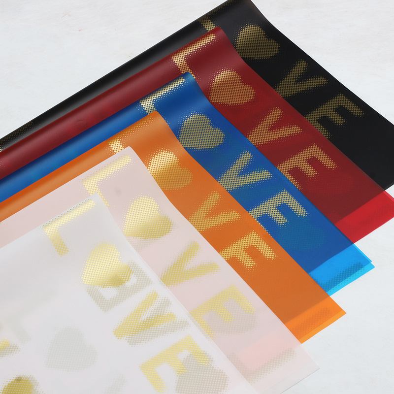 Huaxi comercio exterior transfronterizo Hansu papel de embalaje de flores grandes amor floral impermeable niebla papel florista materiales lotes