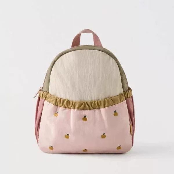 Cross-Border Children's Backpack with Color Matching, Cute Apple Embroidery, Kindergarten School Bag, Infant Mini Lightweight Travel Backpack