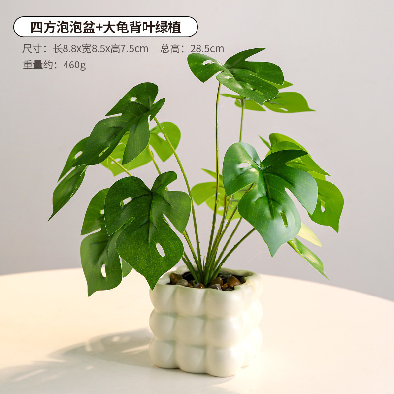 Oficina de escritorio de imitación de plantas verdes suculentas macetas interiores cerámicas adornos en plantas biónicas falsas flores bonsai