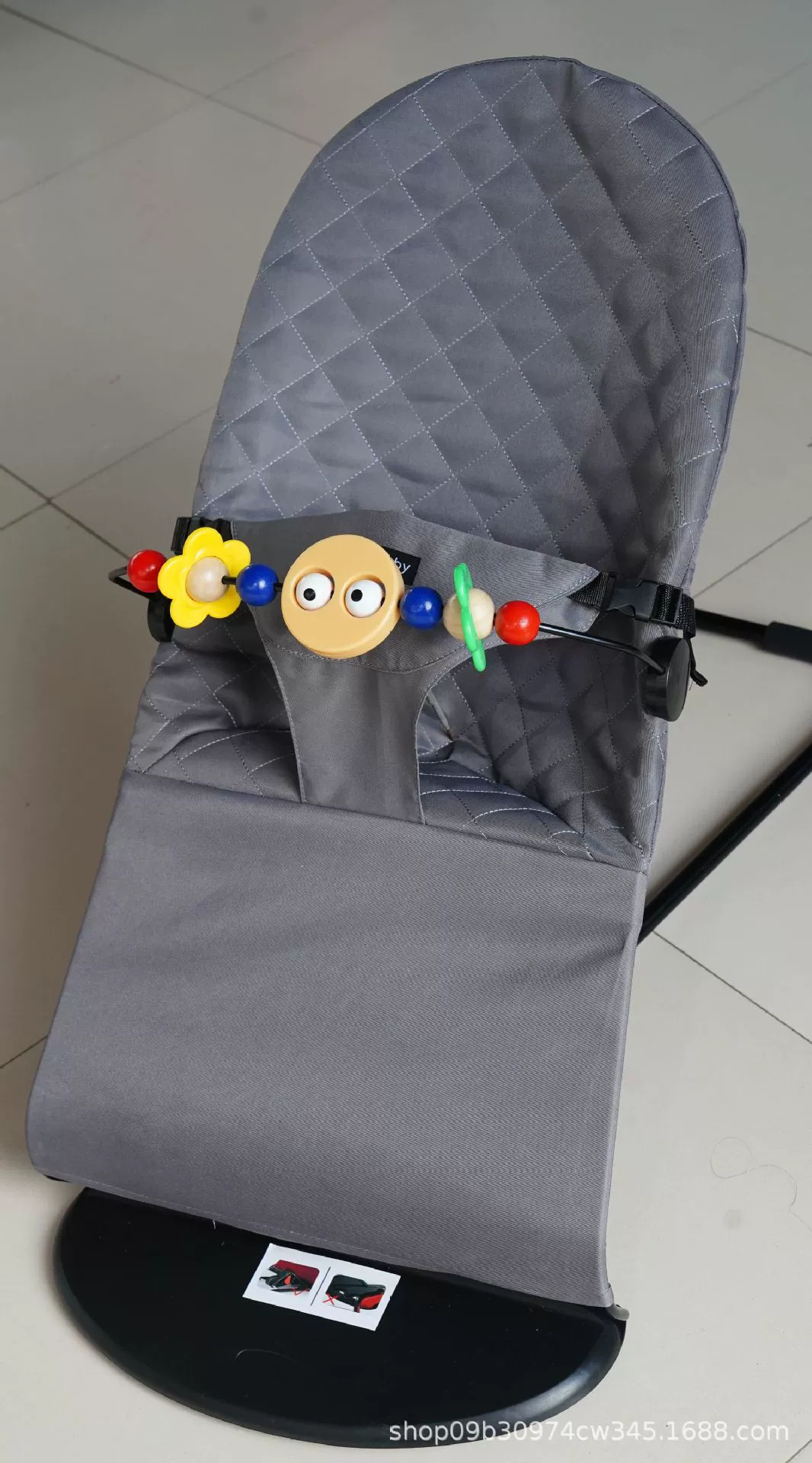Детская качалка-кроватка, складная, портативная легкая 1.6 кг, reclining & бар для игрушек