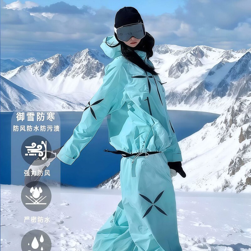 Ldab Green Ski Suit Set 2026 Winter Outdoor Windproof and Waterproof Snowboard Jacket Anti-Snow and Windproof Ldab Green Ski Suit Set 2026 Winter Outdoor Windproof and Waterproof Snowboard Jacket Anti-Snow and Windproof