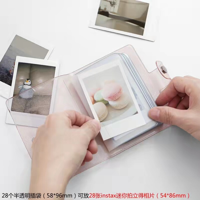 PVC glitter photo album fashion colorful transparent card book instax mini Polaroid photo album portable business card bag