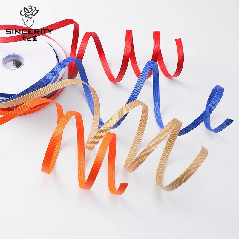 Año Nuevo de siete colores cordier flores de decoración de barril con arquitectura creativa floral modelado con material de cinta creativa