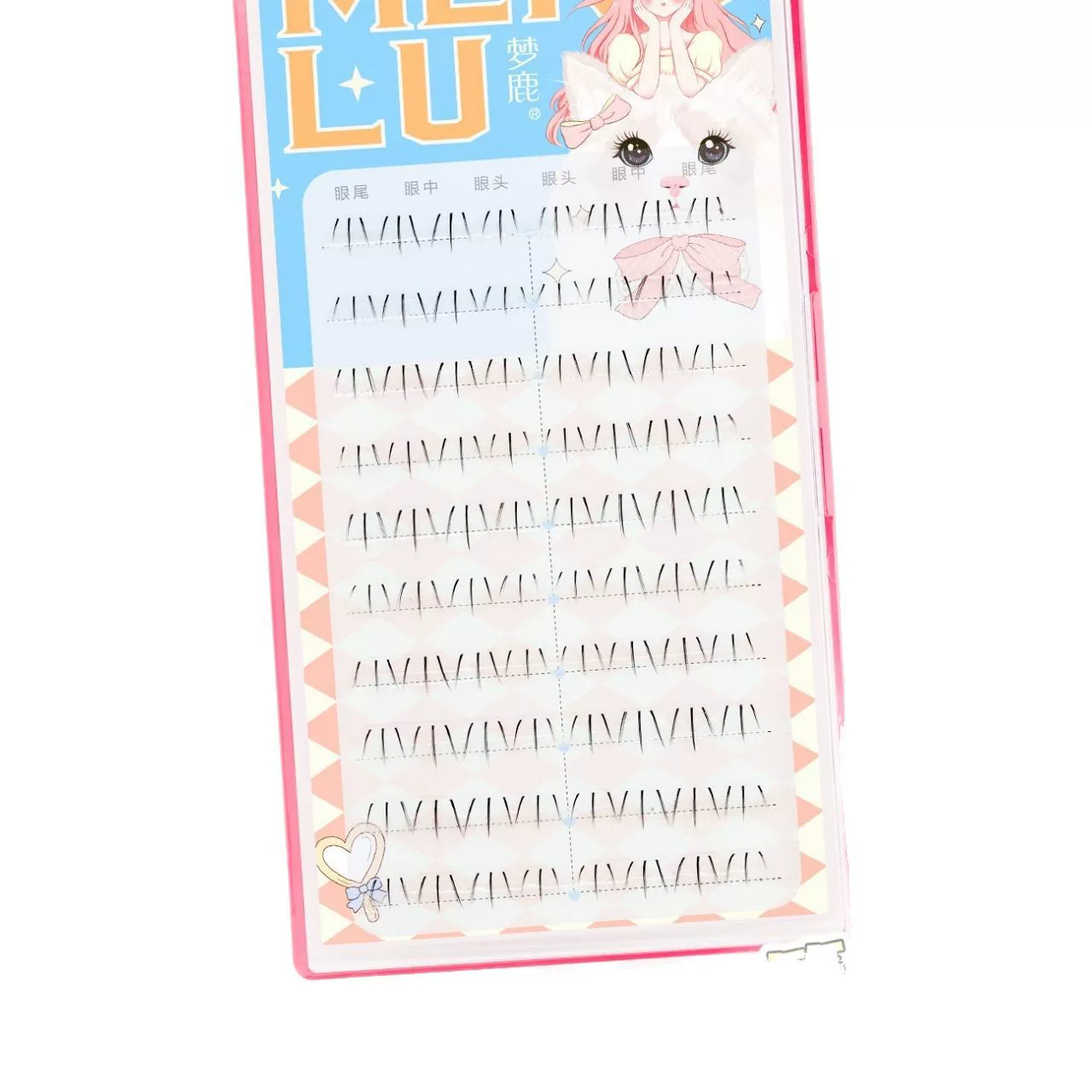 Lower False Eyelashes (Dream Deer) Cat-Claw Style, Natural Look, 10 Rows (80 Clusters)