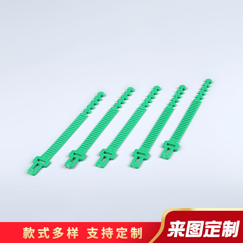 园林配件厂家批发27*250mmPE束线带 绿色鱼骨捆扎带