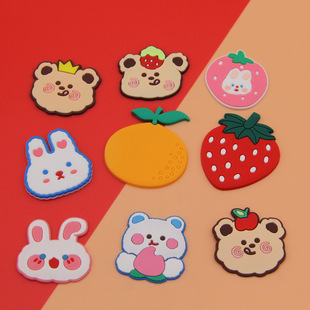 SOURCE Factory in stock wholesale rabbit Apple bear DIY phone case bracket jewelry accessories strawberry hand sanitizer