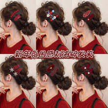 新年发饰红色蝴蝶结发夹女2026新款高端侧边刘海夹子头饰碎发发卡