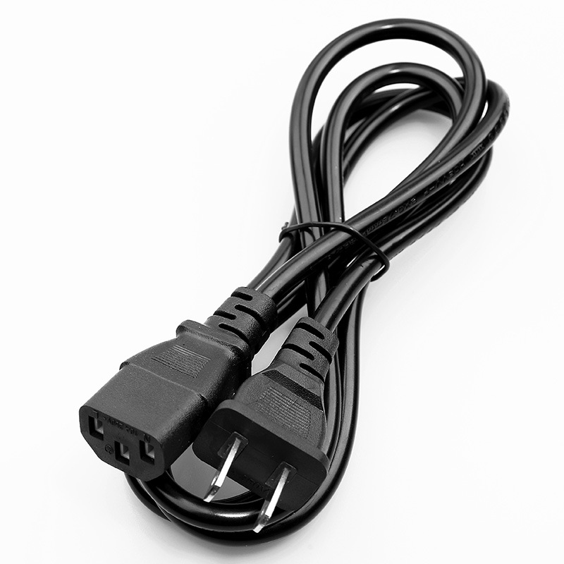 1.5-meter Japanese two-prong pure copper power cord for printers and monitors, US standard product with Japanese standard wire, two-core plug cord