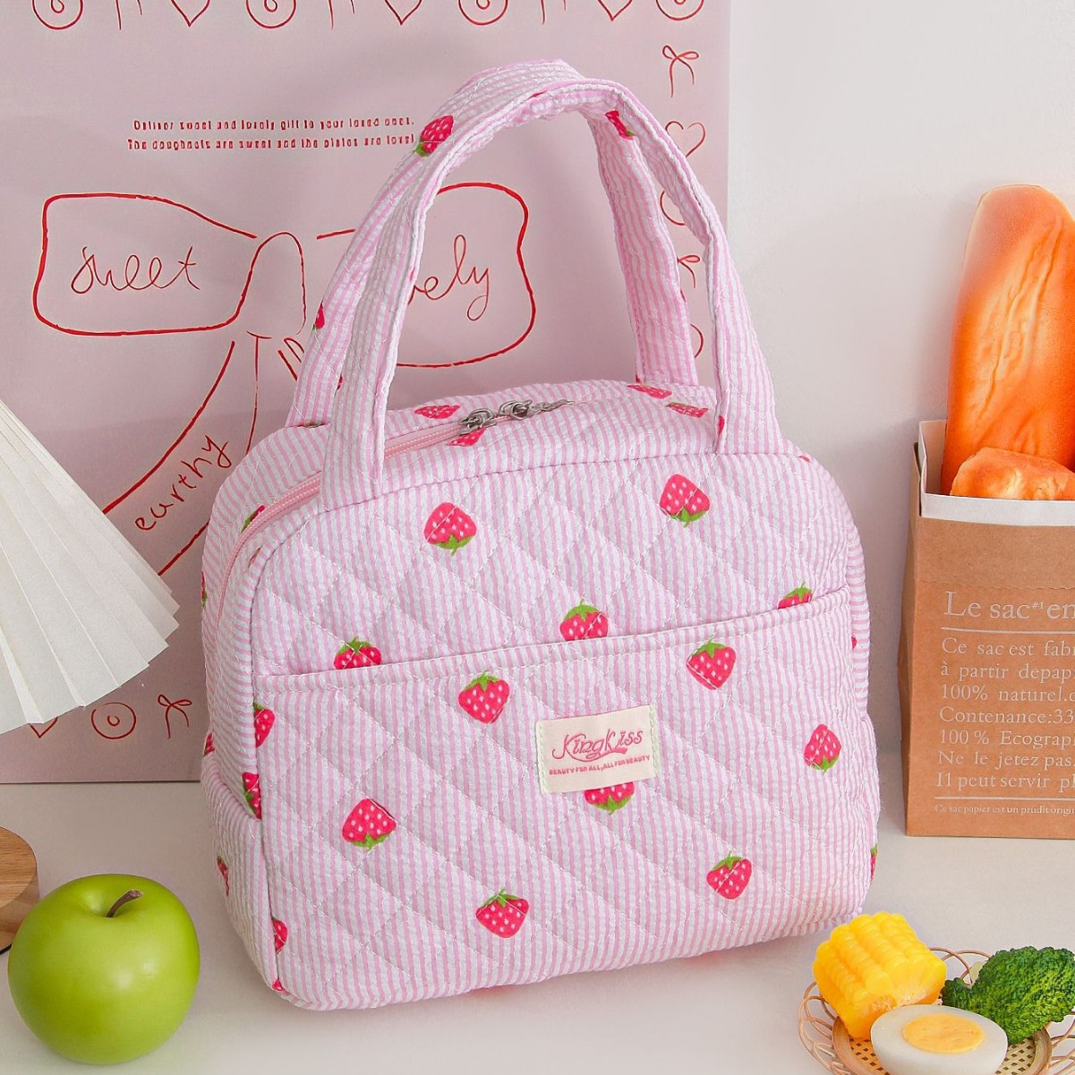 Bolsa Térmica Porta Alimentos de Poliéster Aislado y Portátil para Picnic