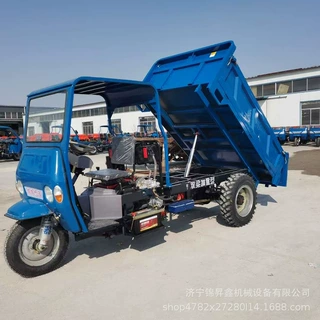 跨境出口豪华简易棚自卸三轮车 加重后桥载重2吨柴油农用车