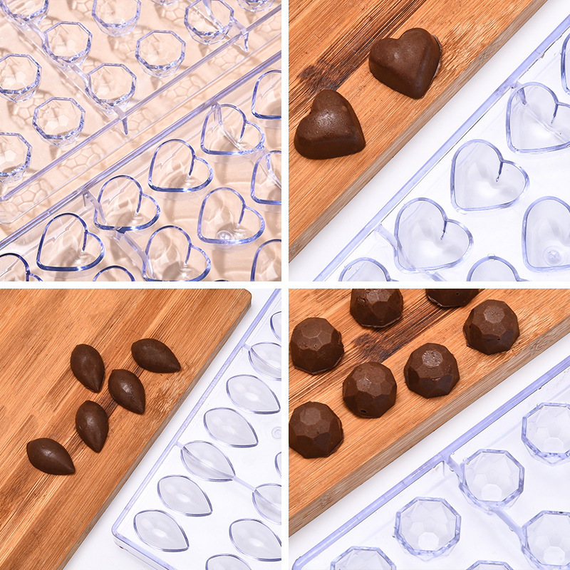 Suministro directo de fábrica molde de chocolate DIY herramientas para hornear molde de caramelo de chocolate de plástico duro molde para hornear