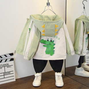 Processing and Customization of Children's Clothing Boys' Spring & Fall Jackets 2025 New Boys' Color Block Jackets Spring Windbreaker Thin Tops