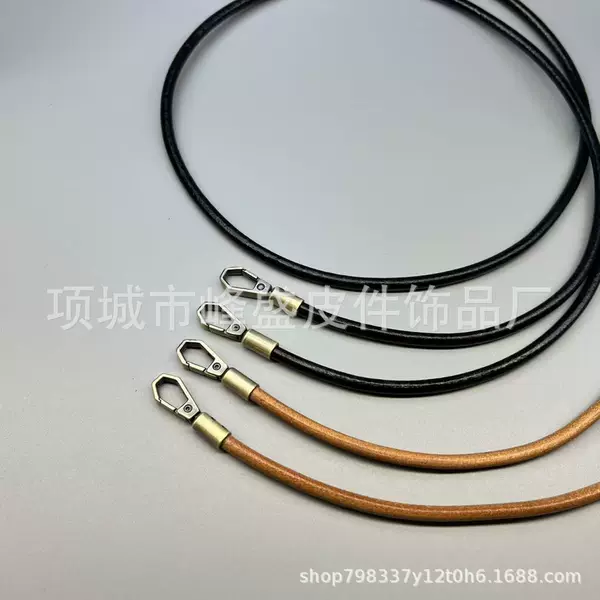 Source Manufacturer Approximately 8mm Thick Round Leather Cord Strap Handle 45cm Single Shoulder Crossbody DIY Handmade Bag Accessories