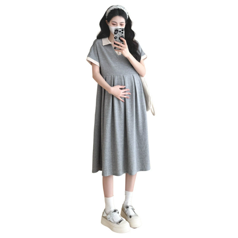 Платье для беременных, юбка для матери, oversize, облегающее, с коротким рукавом, для подростков