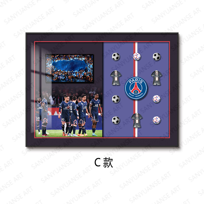 Pintura decorativa de camiseta de fútbol físico C Luo Beckham colección de carrera de estrellas