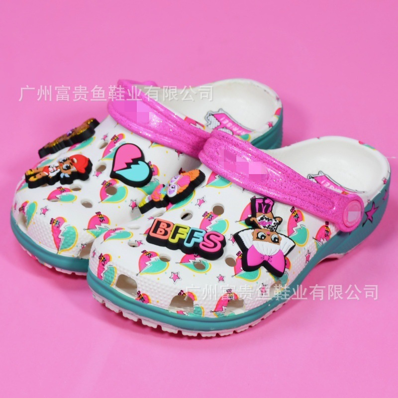 Summer New Classic Celebrity Collaboration Heart Girl Beauty Adult Outdoor Beach Clogs Parent-Child Matching Style