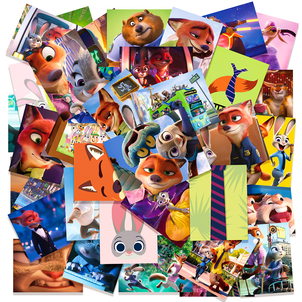 50 Zootopia 2 Movie Personalized Posters Mixed with Self-Adhesive Handbook Water Cup Waterproof Decorative Stickers