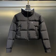 PU普家高版本25SS新款胸口三角标短款羽绒女式面包服时尚潮流百搭