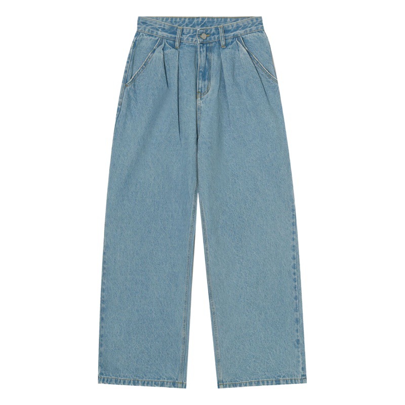 Nirben Denim | pantalones vaqueros de pierna ancha drapeado recto suelto de los hombres adelgazamiento papá fregona pantalones moda