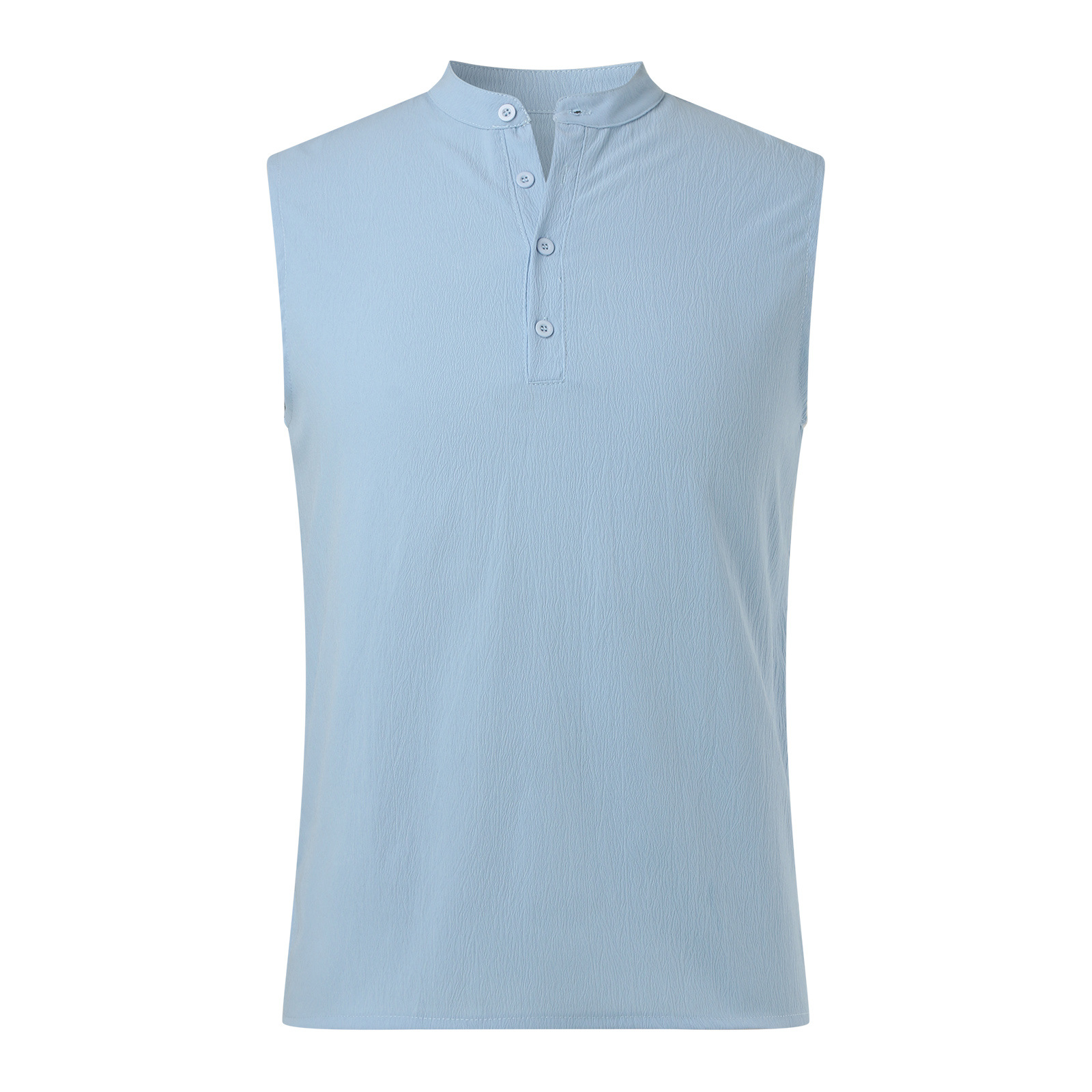 2024 primavera y verano Amazon Hombres Nuevo medio abierto tubo sin mangas camisa de fondo europeo y americano al aire libre chaleco casual de los hombres