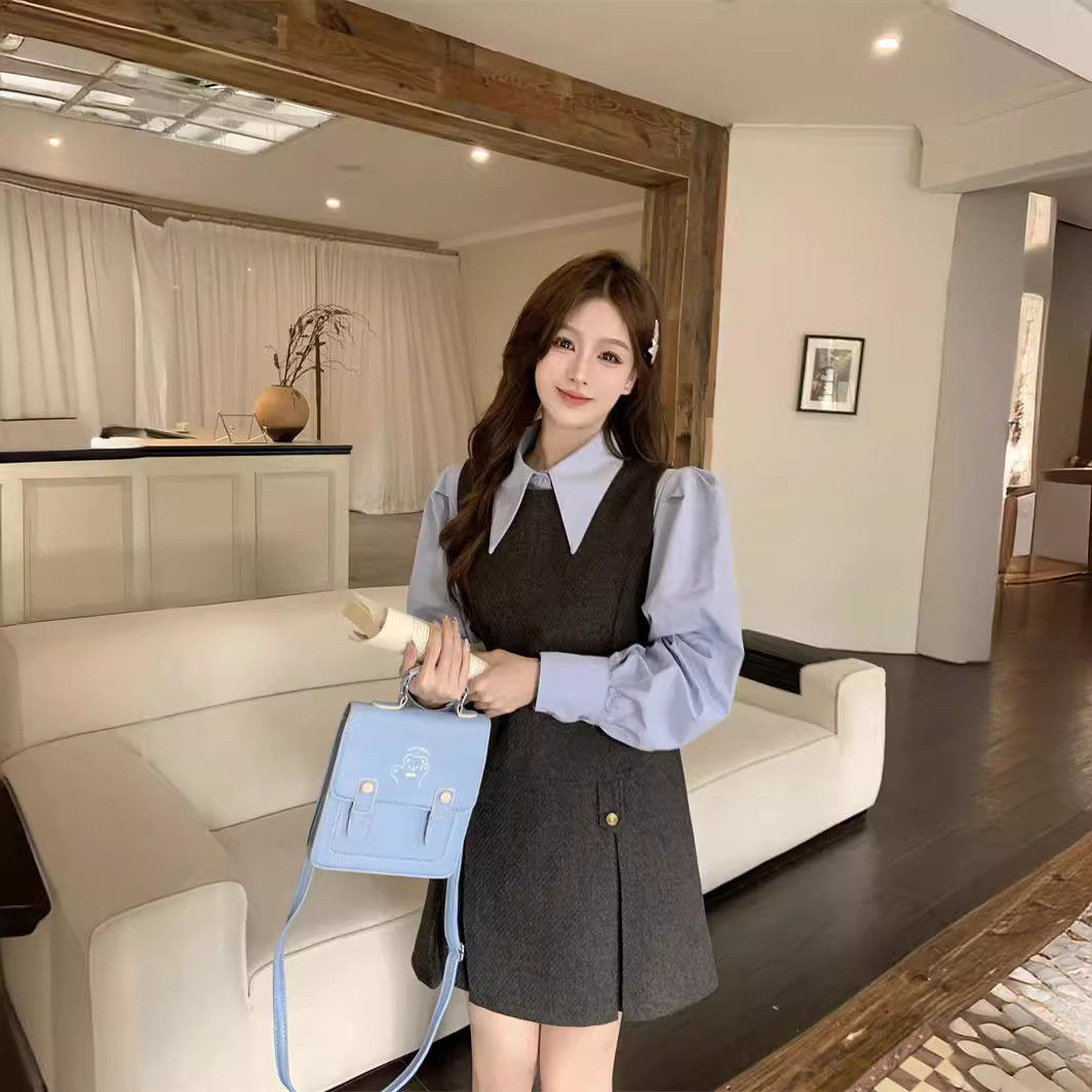  春  L-4XL 大きいサイズ シャツ ワンピース