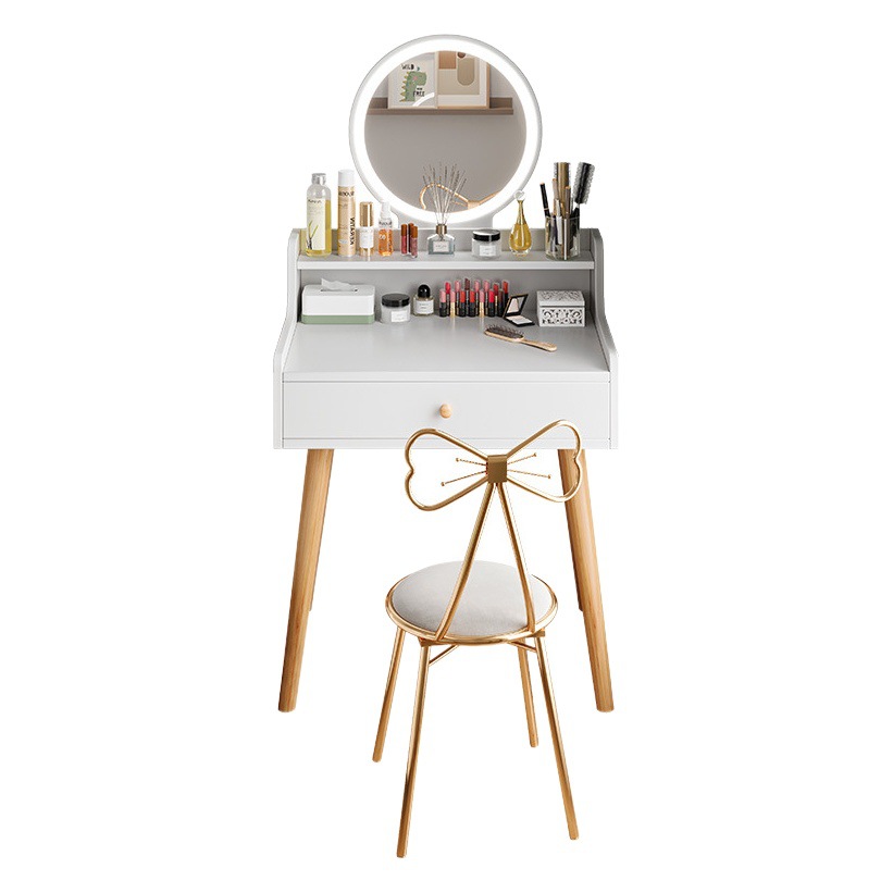Tocador pequeño y ultraestrecho para dormitorio, moderno y sencillo, adecuado para apartamentos pequeños, tocador sencillo y moderno estilo ins.