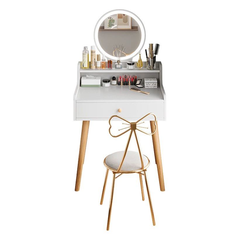 Туалетный столик небольшой ультра узкой спальни с современным минималистским небольшим домашним косметическим столом простой сетчатый красный стиль туалетный столик