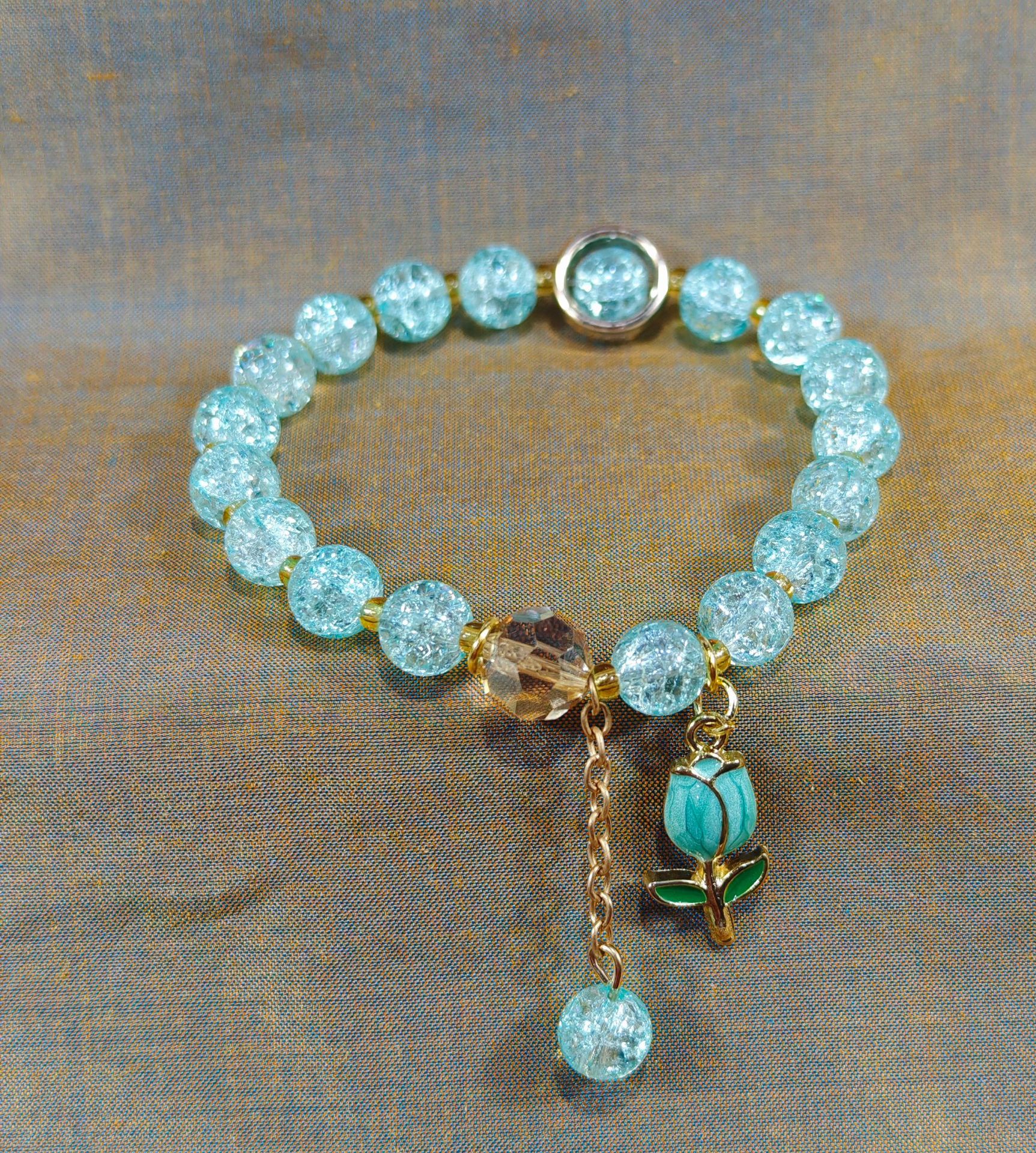 Las celebridades de Internet retro transfronterizas suelen ser todo-fósforo pulsera elástica de estilo ins simple pulsera de moda de lujo ligero, joyería de temperamento