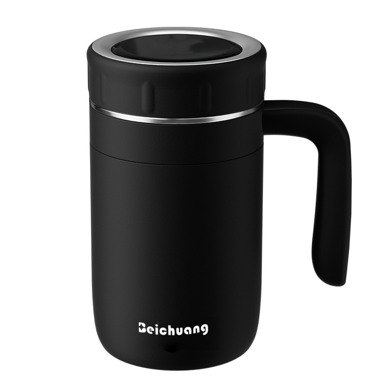 Hombres de negocios de acero inoxidable taza de agua aislante de gran capacidad separación de té doméstico con mango taza de menú de oficina taza de negocios
