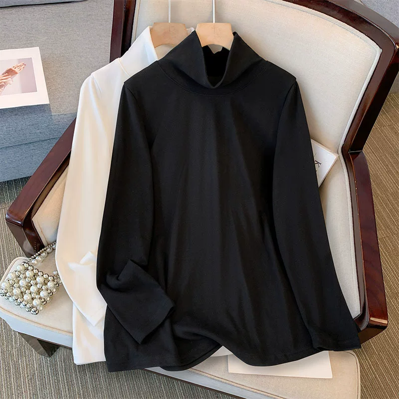 Base body-friendly autumn long-sleeve, plus size, high collar