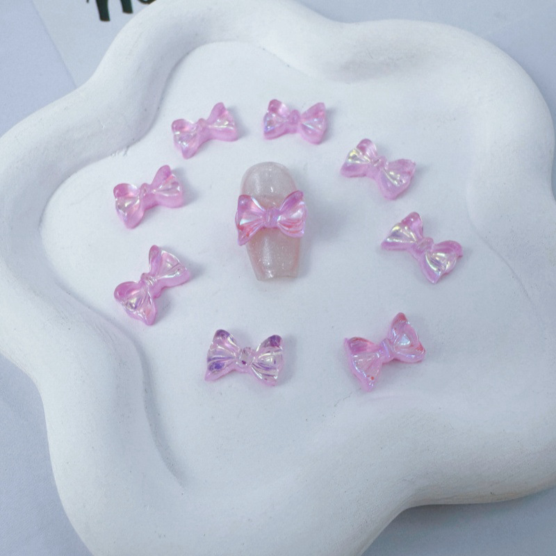 New Resin Nail Art Aurora Glitter Bowknot Nail Earrings Hairpin Mobile Phone Shell Accessories Material