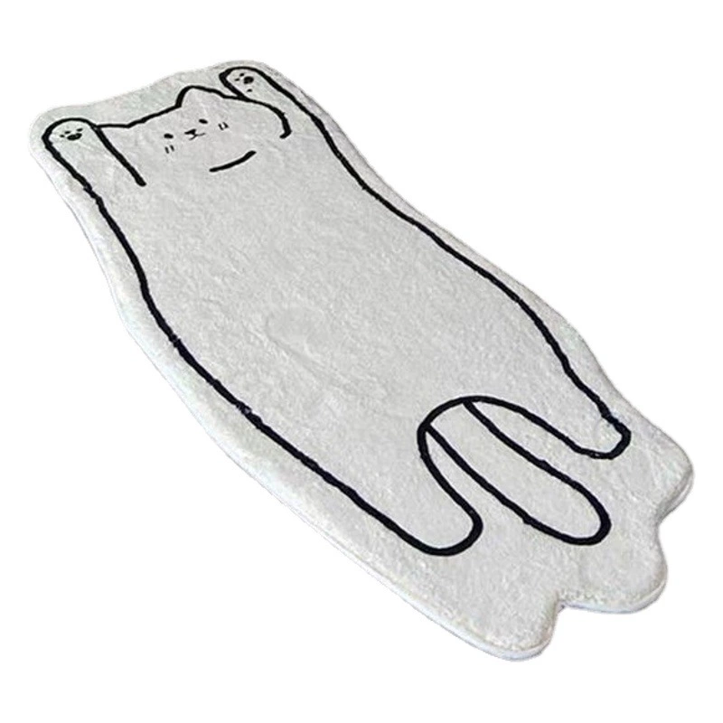 Коврик для спальни в стиле корейского мультфильма, маленькая молочная собачка, специальной формы, из утолщенного кашемира, моющийся, для бокового окна, прикроватный, напольный.