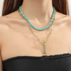 Turquoise pendant, accessory, retro brand necklace, suitable for import, Amazon, boho style
