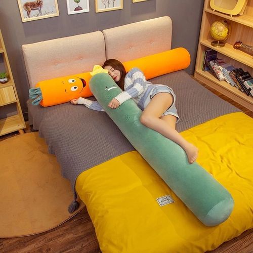 Cute pillow, long pillow, leg sleeping pillow, removable and washable cylindrical bedside pillow for pregnant women and men, double pillow