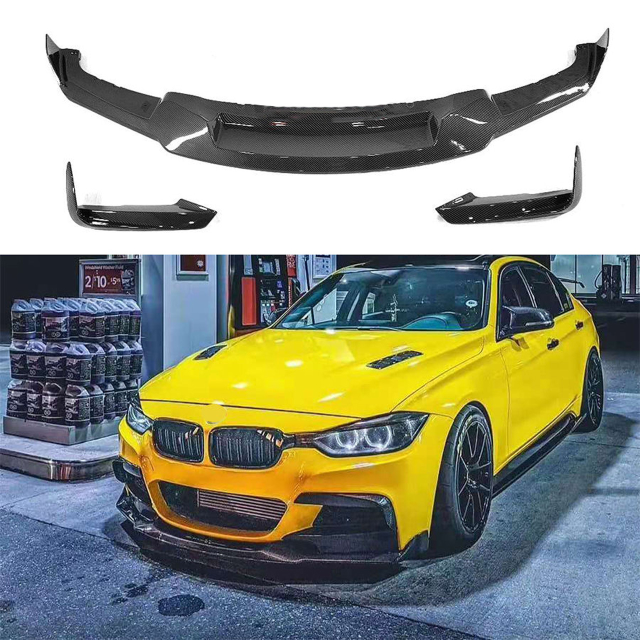 Suitable for BMW 3 Series F30/F35 front lip + air knife MAD long sport version 320/330LI modified front lip