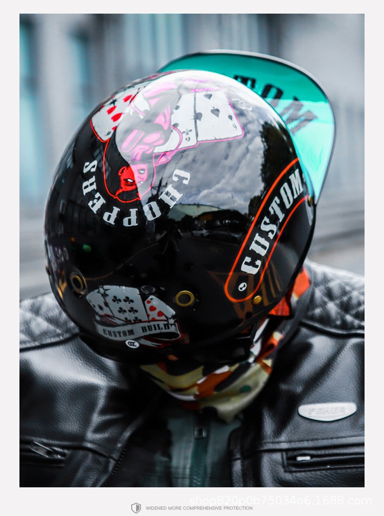 Motorcycle Helmets for Men and Women Cycling Bluetooth Autumn and Winter Safety Helmets Personalized Electric Cruise Motorcycle 3C Covered Full-Face Helmet