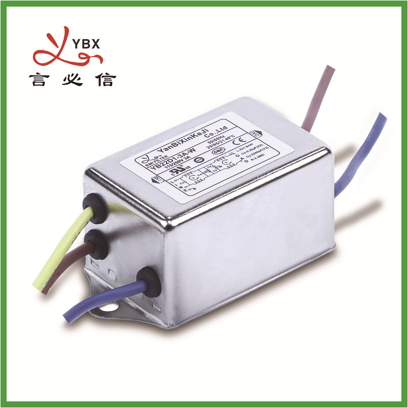 言必信认证齐全单相220V滤波器 电源线焊片金属滤波器1A现货采购