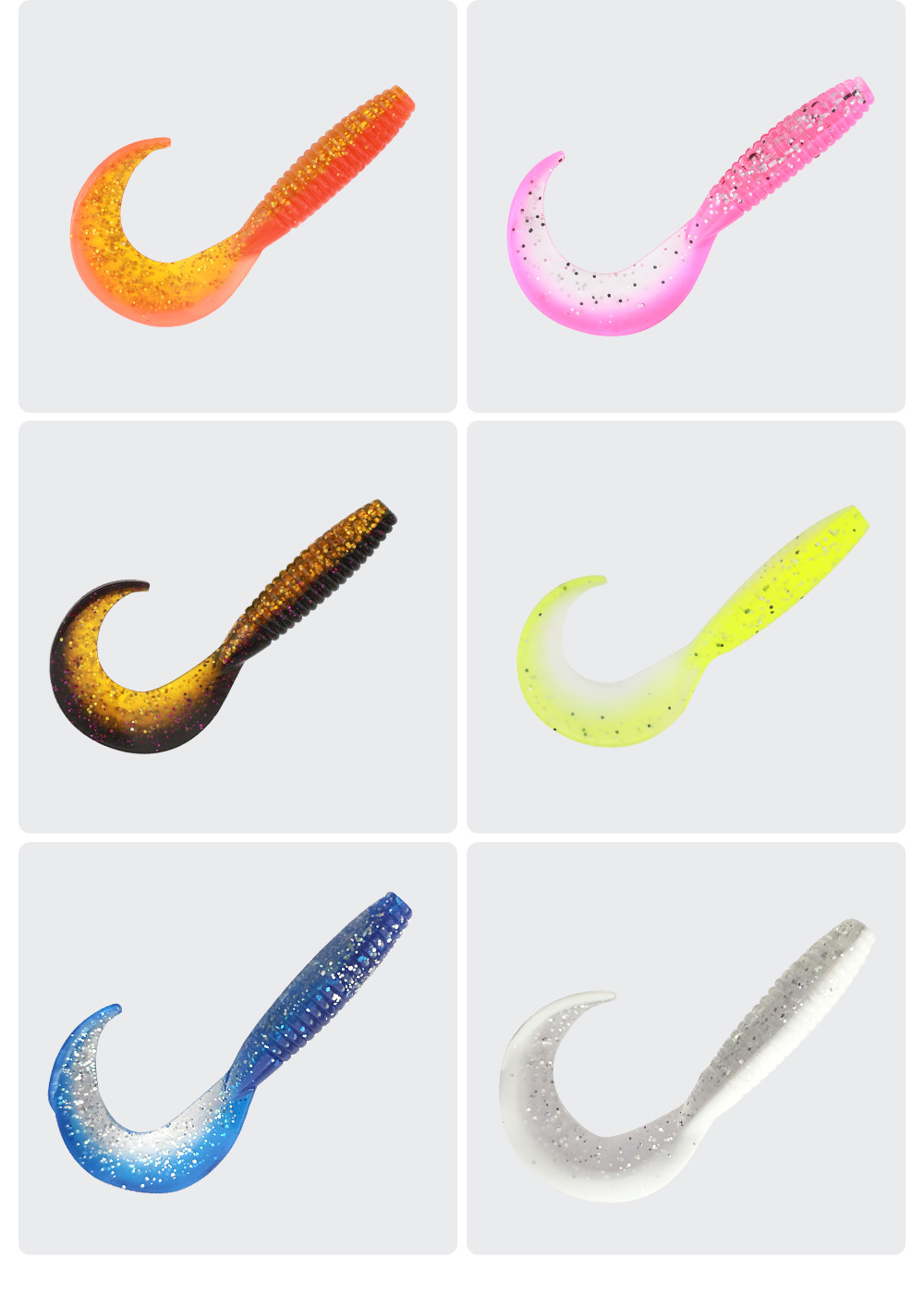 6 Colors Soft Grubs Lures Soft Baits Soft Swimbaits Fishing Lures Fresh Water Bass Swimbait Tackle Gear