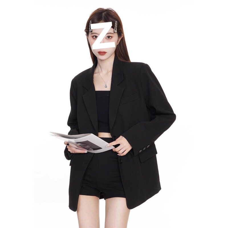 Black Blazer for Women 2025 Autumn Korean Style Casual Design with a Stylish and Loose Fit, Slimming Effect, Suitable for Petite Sizes Black Blazer for Women 2025 Autumn Korean Style Casual Design with a Stylish and Loose Fit, Slimming Effect, Suitable for Petite Sizes