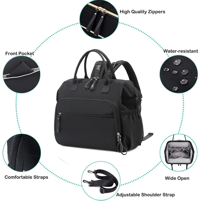 Nueva bolsa de pañales para bebés mochila impermeable con bolsillo antirrobo bolsa de mamá bolsa de transporte plegable para niños