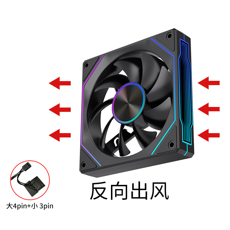 LOVINGCOOL プリズム 4RS ケースファン ARGB 神光同期 12CM 静音外光発光冷却ファン|undefined