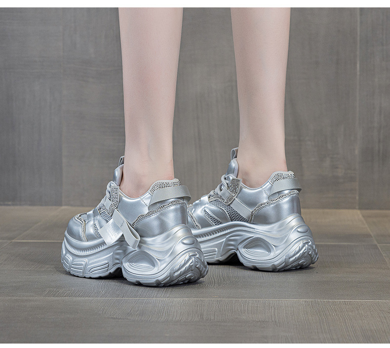 Giày sneaker chunky nữ đế dày độn cao bên trong phong cách thời trang mạng mới hè 2026 — M2831 màu tím, M2831 bạc, M 2831m màu chi tiết 18