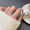 Design blue ring, trend of season, simple and elegant design, on index finger