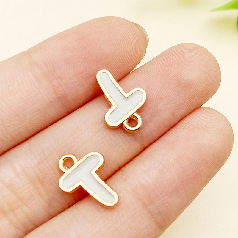 新しいオイルドリップ漫画 4 色両面 26 文字ペンダント DIY ブレスレットネックレスキーペンダントジュエリーアクセサリー|undefined